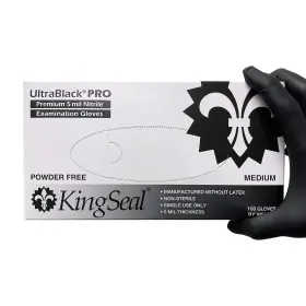 840-07B KINGSEAL Ultrablack Pro Nitrile Medical Exam Gloves
