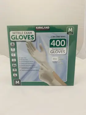 096619437610 KIRKLAND Dnrbyi Nitrile Exam Gloves Latex #2