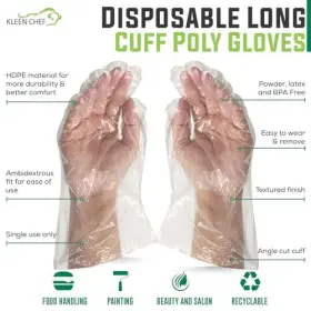 811437026842 KLEEN CHEF Disposable Food Handling Cuff Poly #2