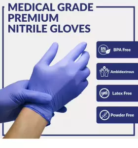 814491029026 KLEX Nitrile Exam Gloves Med Powder Rubber Latex