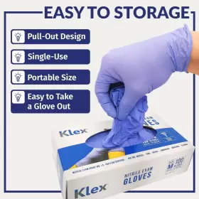 KX100N-M KLEX Nitrile Exam Gloves Powder Latex Food Safe #3