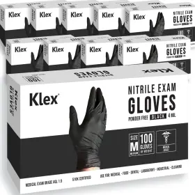 KX10X100BK-M KLEX Nitrile Exam Gloves Medical Powder Latex