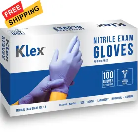KX10X100N-S KLEX Nitrile Exam Gloves Medical Powder Light