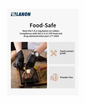 LDT09 LANON PROTECTION Nitrile Disposable Gloves Food Safe Du #3