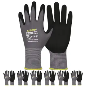 B092ZR1FR7 LOCCEF Gloves Microfoam Nitrile Pairsseamless Knit