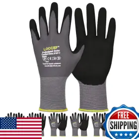 B09NSV9BBJ LOCCEF Gloves Microfoam Nitrile Pairsseamless Knit