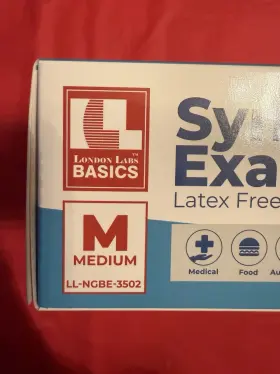 LL-NGBE-3502 LONDON LABS BASICS Synsafe Nitrile Exam Gloves