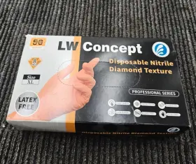 LW8004 LW CONCEPT Disposable Nitril Glove Diamond Texture