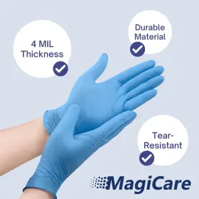 850036333678 MAGICARE Nitrile Exam Gloves Disposable Latex #3