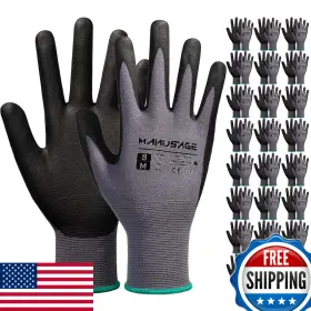 B0C6LR9CJ7 MANUSAGE Safety Gloves Men Women Microfoam Nitrile