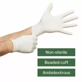 14-1384 MCKESSON Confiderm Latex Exam Glove Standard Cuff Box #3