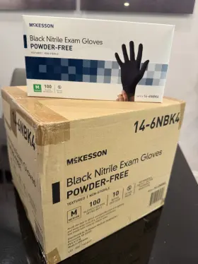 14-6NBK4 MCKESSON Nitrile Disposable Medical Exam Gloves Mil