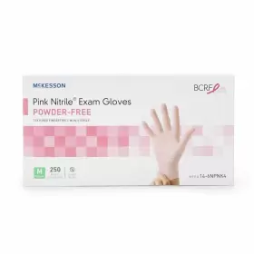 14-6NPNK4 MCKESSON Pink Nitrile Exam Glove Standard Cuff Box