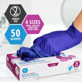 352410505744 MED PRIDE Guantes Examen Nitrilo Sin Polvo Tama #2