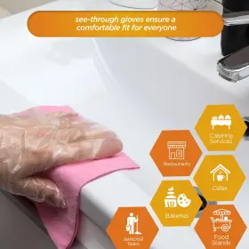 352410512704 MED PRIDE Food Poly Gloves Multipurpose Latex #2