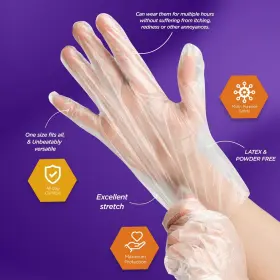 352410512704 MED PRIDE Food Poly Gloves Multipurpose Latex #3