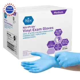 RPS-50804 MED PRIDE Nitrile Blend Exam Gloves Powder Latex