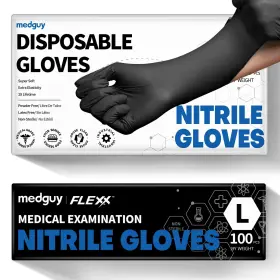 810160180647 MEDGUY Nitrile Disposable Gloves Mil Powder Food