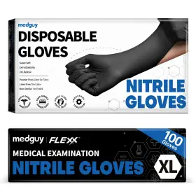 810160180654 MEDGUY Nitrile Disposable Gloves Mil Powder Food