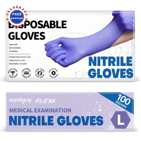 810160180807 MEDGUY Nitrile Exam Gloves Medical Powder Latex