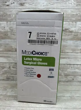 829270 MEDICHOICE Latex Micro Sterile Surgical Gloves Box