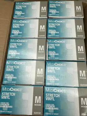 GLV4102 MEDICHOICE Stretch Vinly Exam Gloves Powder