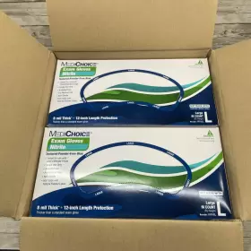 HRA8L MEDICHOICE Nitrile Exam Gloves Powder #2