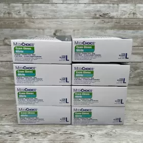 HRA8L MEDICHOICE Nitrile Exam Gloves Powder