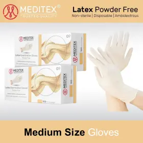 MD-LG9-VEB MEDITEX Latex Exam Gloves Powder