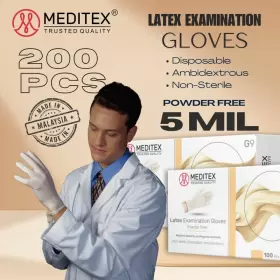 MD-LG9BX2 MEDITEX Powder Disposable Exam Latex Gloves