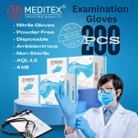 MD-NG4 MEDITEX Disposable Exam Nitrile Gloves Latex Cleaning