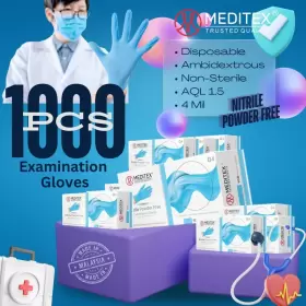 MD-NG4CS MEDITEX Disposable Exam Medical Nitrile Gloves Latex