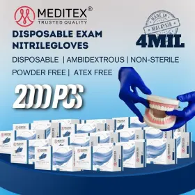 MD-NG52CS-VEB MEDITEX Exam Nitrile Disposable Gloves Powder