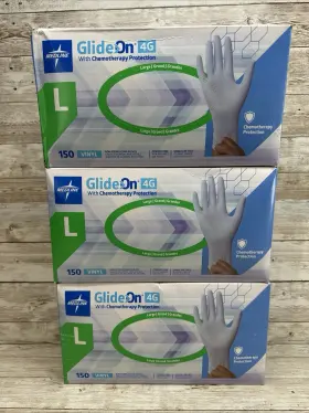 4GVINLC MEDLINE Glide Exam Gloves Powder Manf