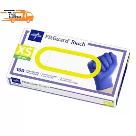 FG100XSH MEDLINE Fitguard Touch Nitrile Exam Gloves Powder