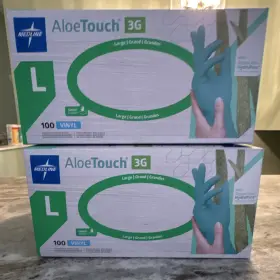 MDS195176 MEDLINE Aloetouch Medical Exam Gloves Powder
