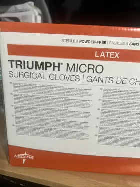 MSG2370 MEDLINE Triumph Micro Latex Surgical Gloves #2
