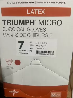 MSG2370 MEDLINE Triumph Micro Latex Surgical Gloves