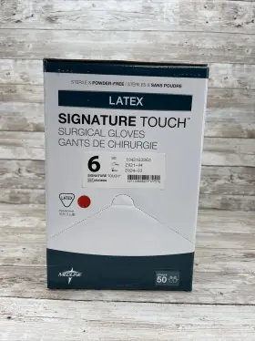 MSG8960 MEDLINE Touch Latex Hydrogel Surgical Gloves #3