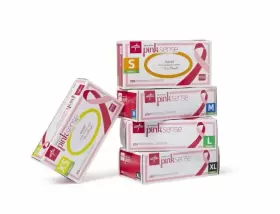 PINK2583 MEDLINE Pink Sense Powder Nitrile Exam Gloves Larg