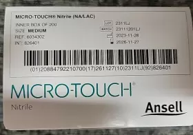 6034302 MICRO-TOUCH NITRILE Exam Glove Standard Cuff #2