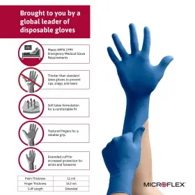 SG-375-XL-BOX MICROFLEX Safegrip Exam Gloves Latex Cuff #3