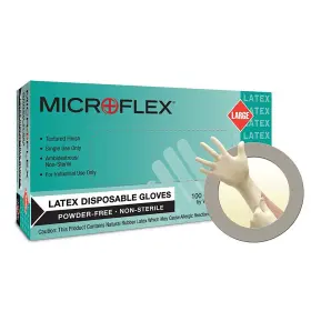 L564 MICROFLEX GLOVES Sterile Single Disposable Latex Natural #2