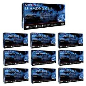 JB-MFX-MF-300-XL-10 MICROFLEX Diamond Grip Exam Gloves Latex