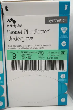 30570 MOLNLYCKE Biogel Rubber Latex Gloves Box