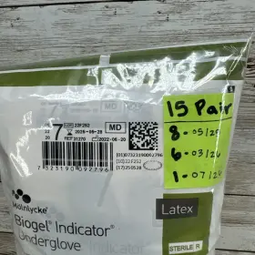 31270 MOLNLYCKE Biogel Indicator Latex Surgical Gloves #2