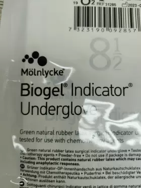 31285 MOLNLYCKE Biogel Indicator Latex Surgical Gloves #2