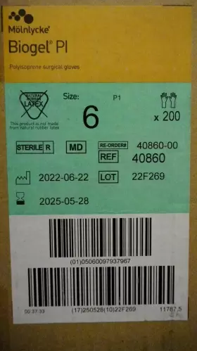 40860 MOLNLYCKE Biogel Polyisoprene Surgical Glove
