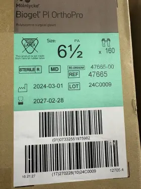 47665-00 MOLNLYCKE Biogel Pi Orthopro Polyisoprene Surgical