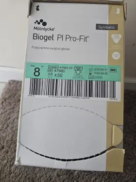 47980 MOLNLYCKE Biogel Pi Pro Polyisoprene Surgical Gloves Ex #2